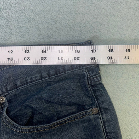 Men's Levi's 514 Straight Jeans Waist 34x32 Medium Washed Wiskered - Picture 7 of 14